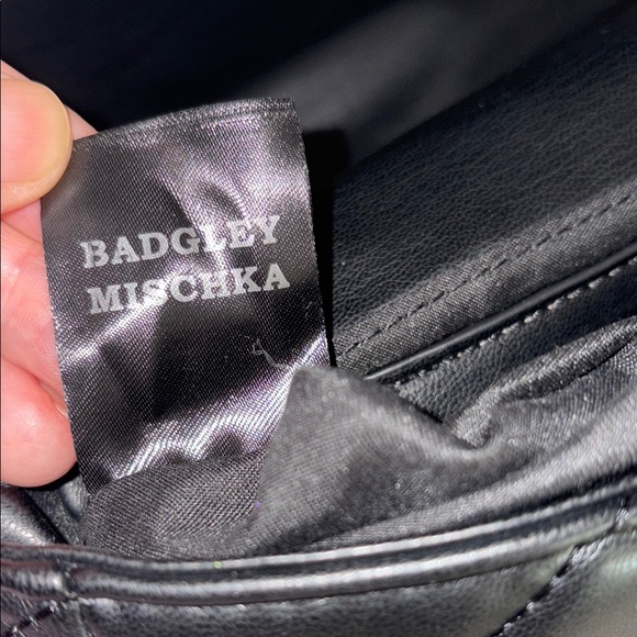 NWT Badgley Mischka Black Quilted leather Chain Shoulder Bag in new condition - Picture 8 of 10